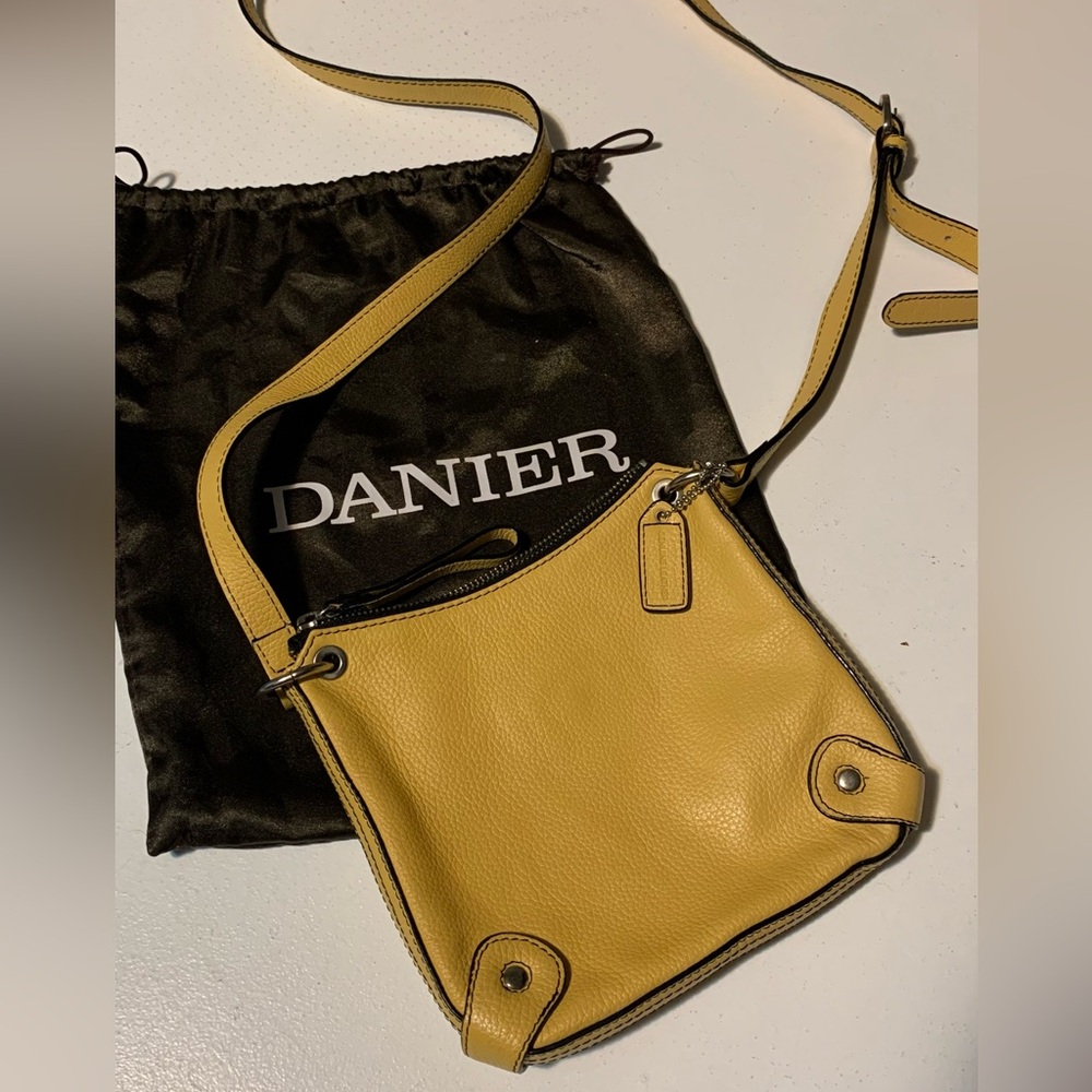 Danier Mustard yellow Leather Crossbody Bag